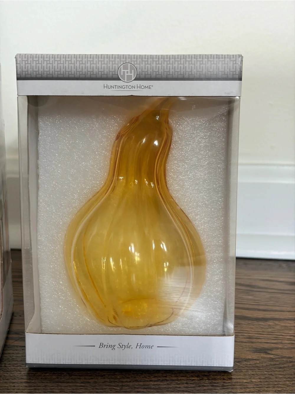 Huntington Home Orange Pumpkin and Yellow Gourd Glass Bud Vases